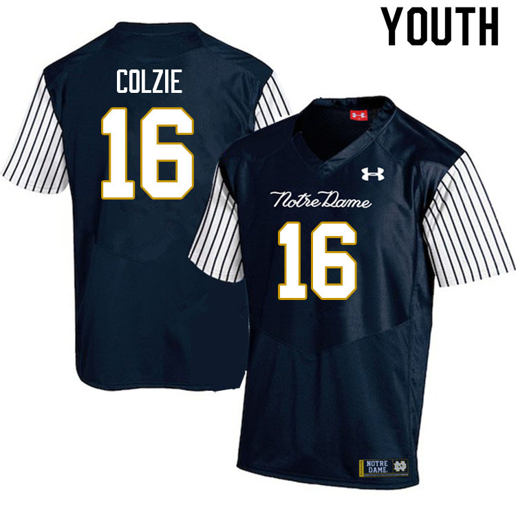 Youth #16 Deion Colzie Notre Dame Fighting Irish College Football Jerseys Sale-Alternate Navy